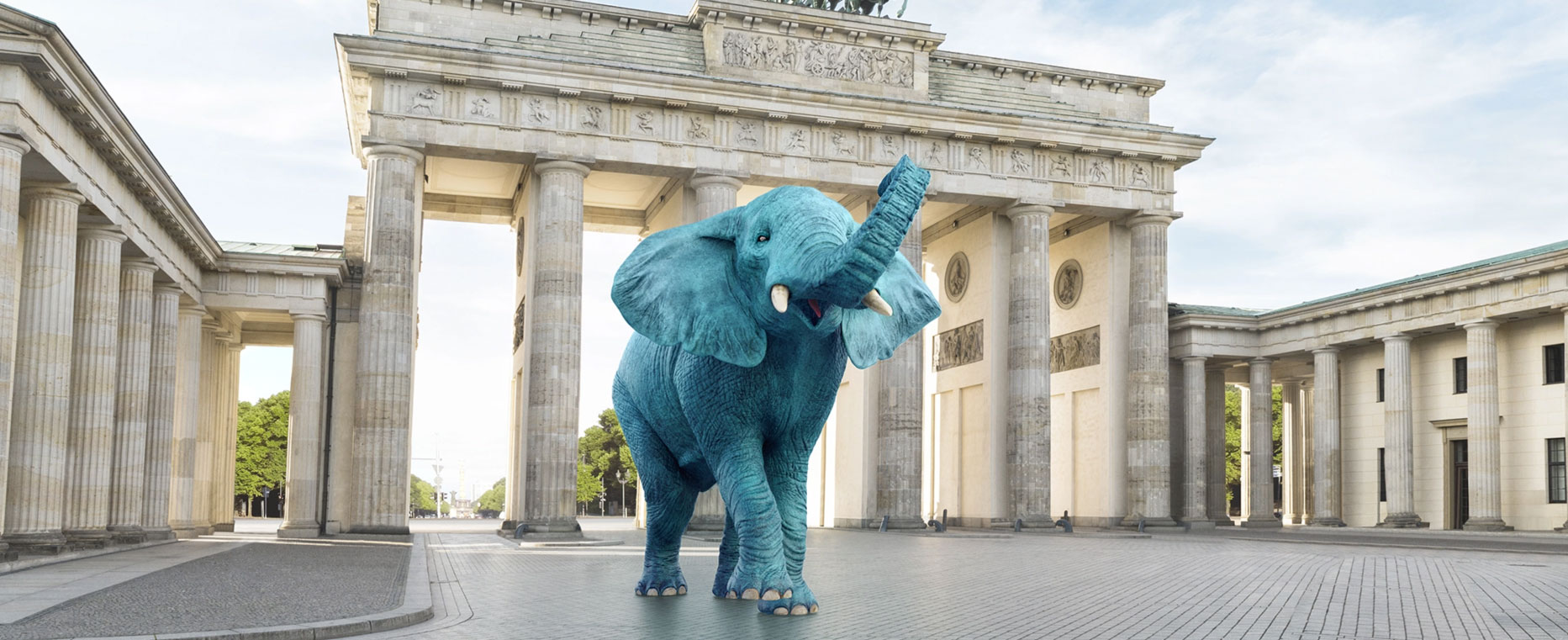 Petrolfant vor dem Brandenburger Tor